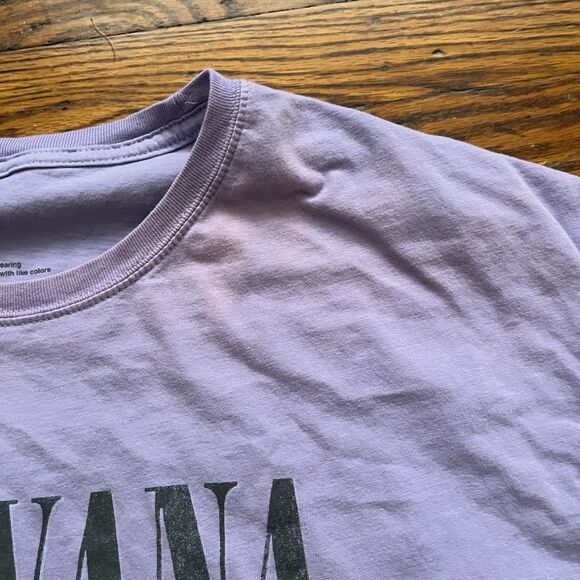 Nirvana Heart-Shaped Box Band T-Shirt XL Purple Cotton Graphic Tee Y2K Grunge - Picture 6 of 7